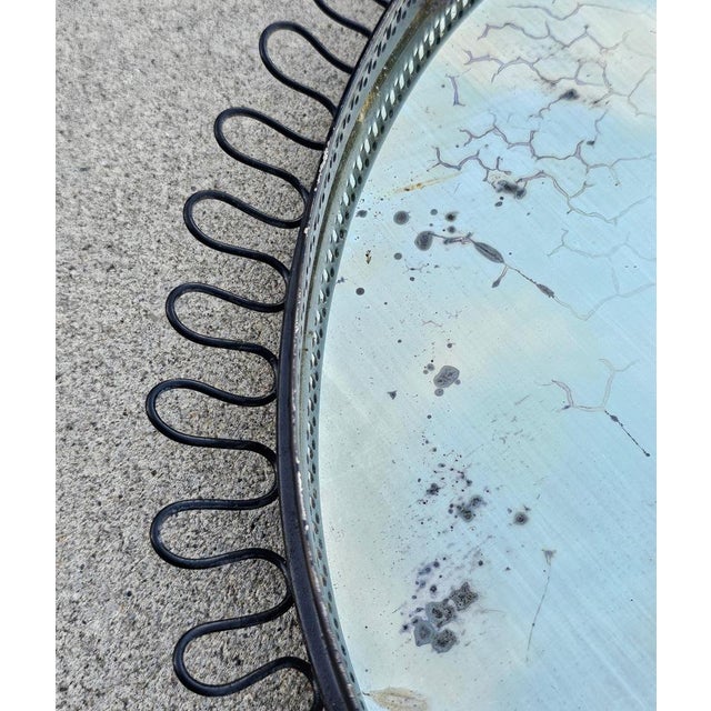 Mid-Century Modern Oval Sunburst Mirror attributed to Josef Frank, West Germany, 1960s For Sale - Image 3 of 6