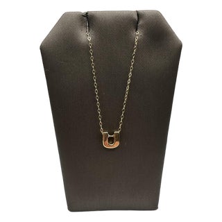 Initial "U" Necklace in 10kt Yellow Gold – 18" Length, 1.3 Grams For Sale
