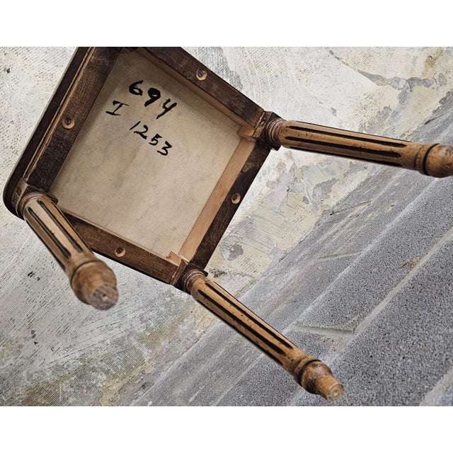 Pair Mid Century French Style Fruitwood & Marble Top Candle Stands Side Tables For Sale - Image 9 of 9