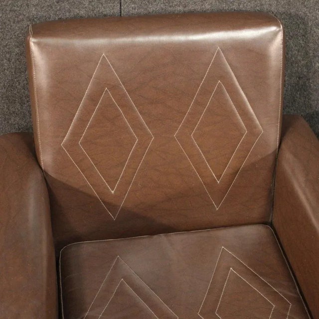 1970s Set of Italian Skai Armchairs For Sale - Image 5 of 13
