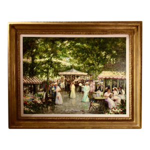 Johannes Josephus Hovener Street Market C. 1975 Painting