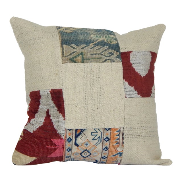 Turkish Patchwork Kilim Pillow Cover For Sale