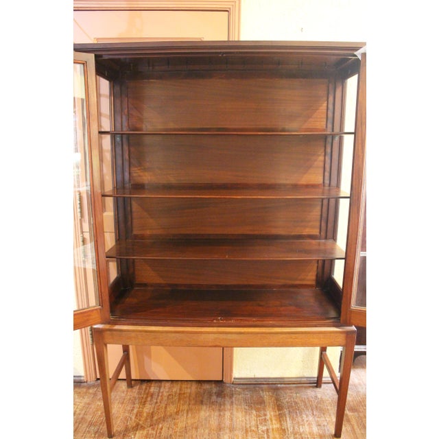 Circa 1901-1914 Edwardian Period English Bookcase Cabinet on Stand For Sale In Raleigh - Image 6 of 10
