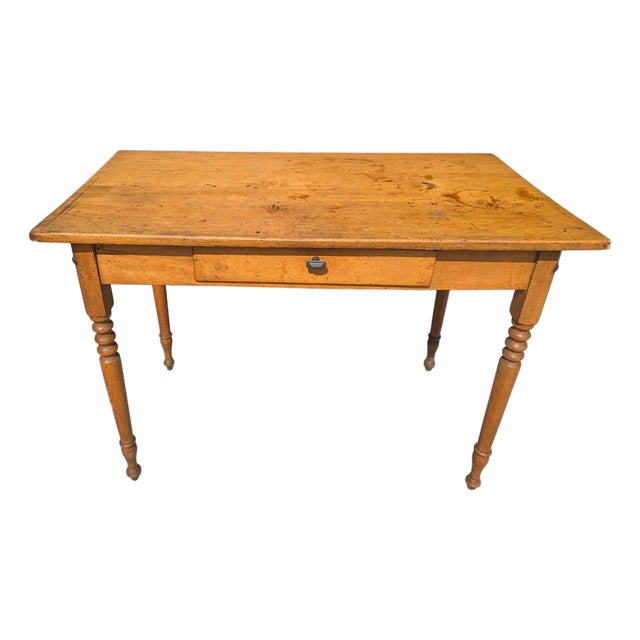 Late 19th Century Pine Writing Desk With Drawer For Sale