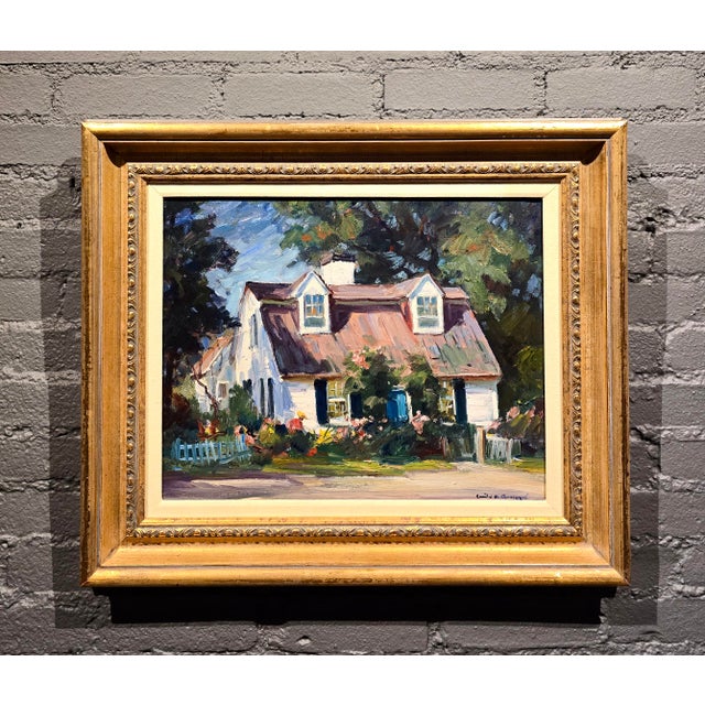 Emile Gruppé -Cottage in Rockport New England- Oil painting East Coast Impressionist Oil painting on canvas - signed and...