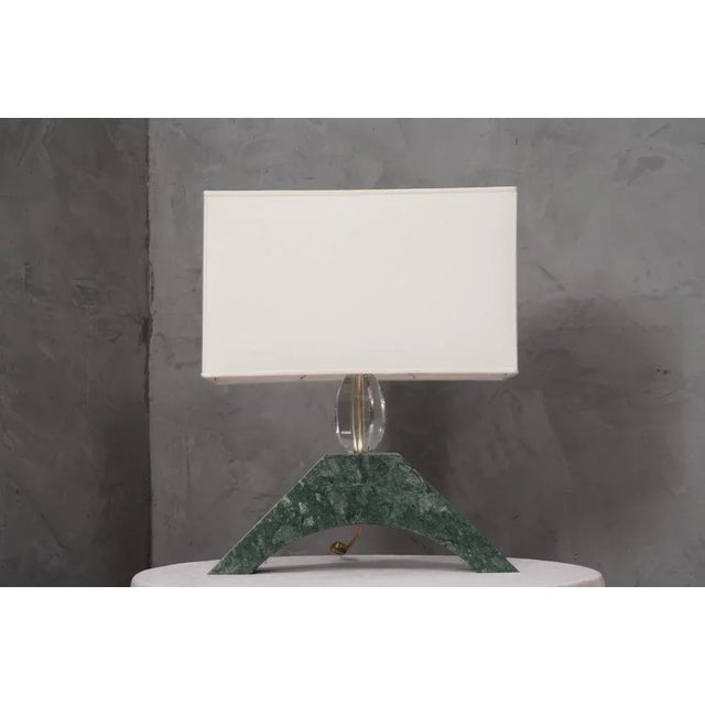 Indian Green Marble and Murano Glass Table Lamp, 2000s For Sale - Image 9 of 10