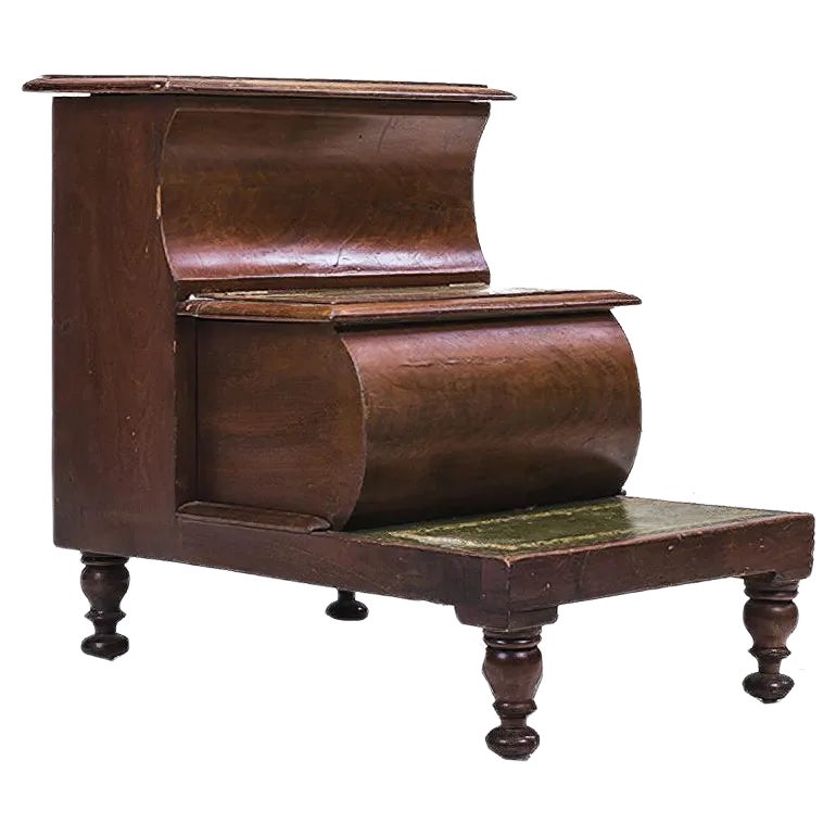 Mahogany Compartmental Library Steps, 1930s | Chairish