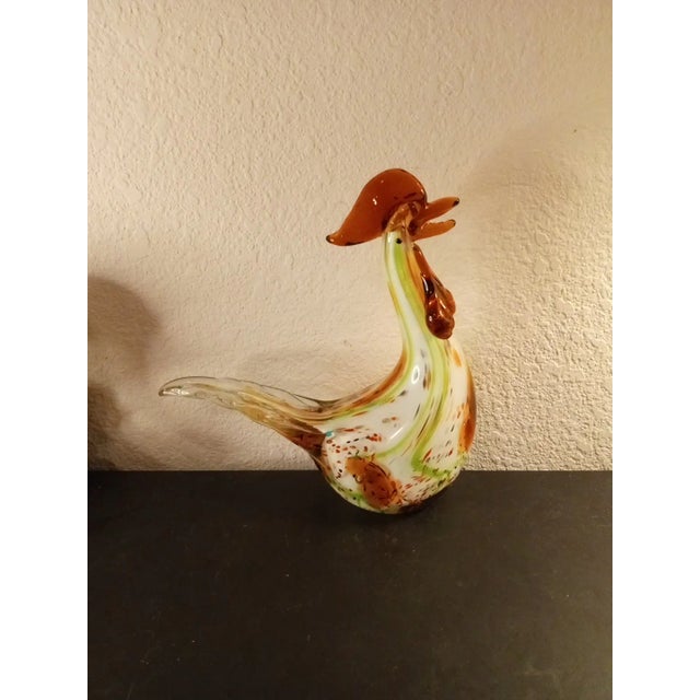 Art Glass Speckled Rooster Figurine For Sale - Image 4 of 6