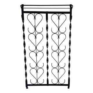 Mid-Century Wall-Mounted Wrought Iron Coat and Hat Rack, 1960s For Sale