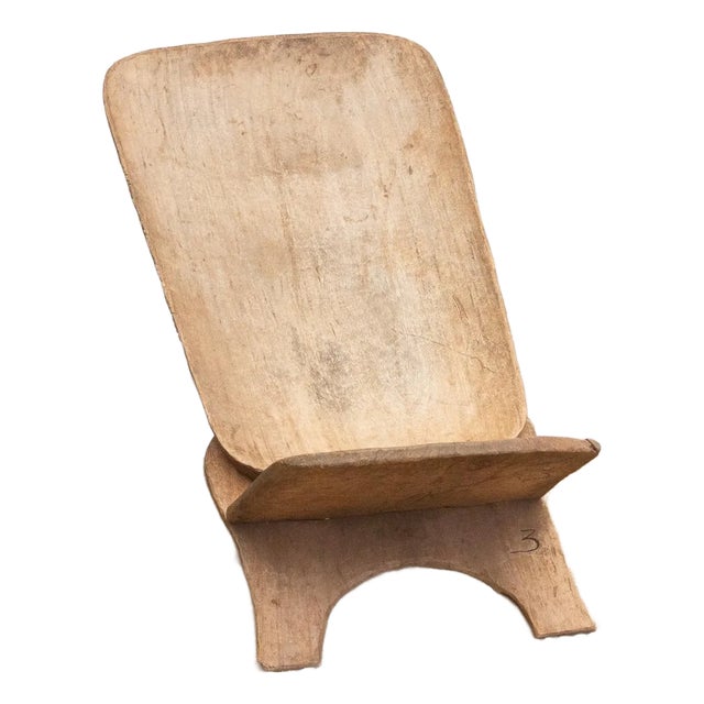 West African Safari Folding Carved Chair For Sale
