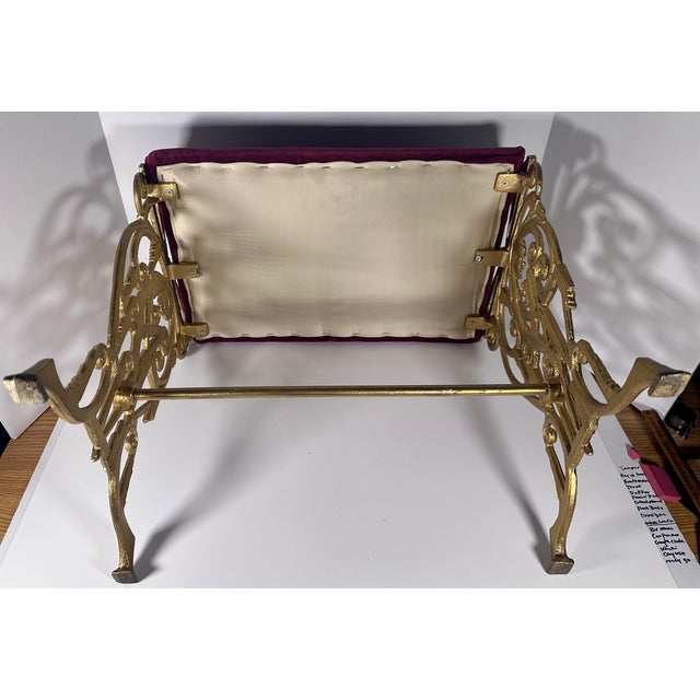 Gold Art Deco Cast Iron Harlequin Figure Vanity Window Bench c.1920s For Sale - Image 8 of 16
