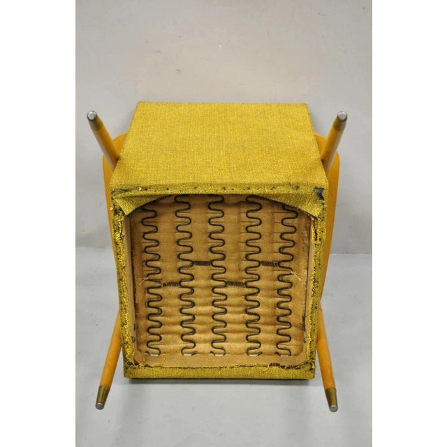 Vintage Mid Century Modern Blonde Wood Paul McCobb Style Paddle Arm Lounge Chair For Sale - Image 11 of 12