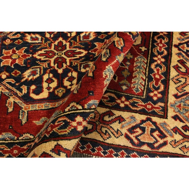 Textile 1980s Vintage Southwestern Super Kazak Clyde Red Wool Rug - 4'3'' X 5'8'' For Sale - Image 7 of 10