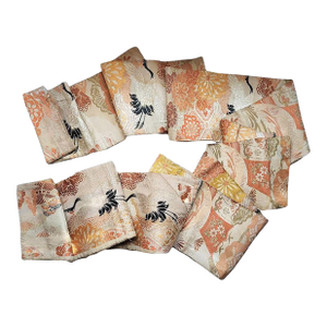 Exquisite Japanese Handmade Silk Obi Cranes Design - Longevity Good Fortune Good Health