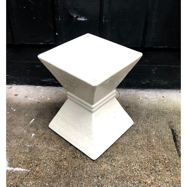 1980s Postmodern Geometric Fiberglass Side Table For Sale - Image 5 of 5