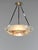 French Art Deco Pendant Light by Loys Lucha 1930s - Pink Enameled Floral Bowl For Sale - Image 6 of 13
