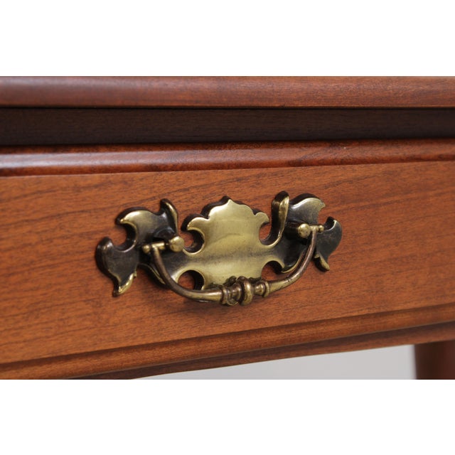Amish Made Cherry Queen Anne Console Table W. Drawer For Sale - Image 10 of 14