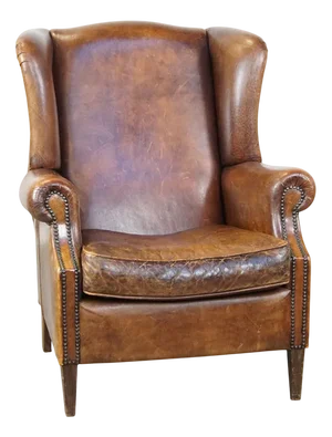 Vintage English Style Sheepskin Wing Chair