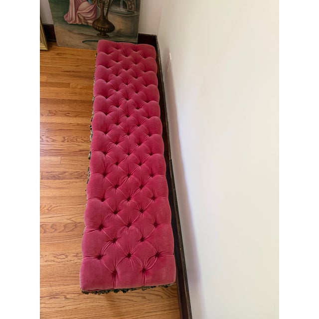 Vintage Hollywood Regency Style Dorothy Draper Archlace Design Tufted Bench For Sale - Image 10 of 11