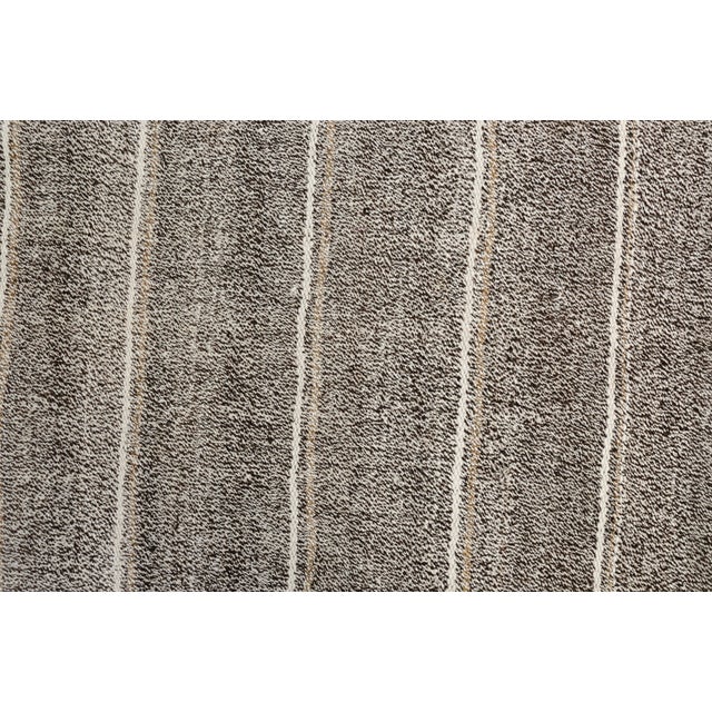 Mid 20th Century Natural Oushak Stripe Kilim Rug For Sale - Image 9 of 10
