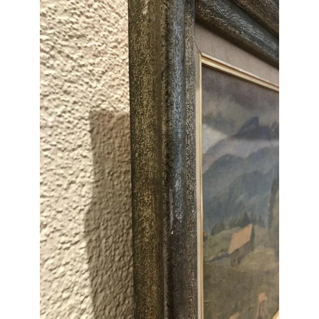 Edoardo de Grada, Paysage des Alpes Suisse, 1923, Oil on Canvas Mounted on Cardboard, Framed For Sale - Image 9 of 12