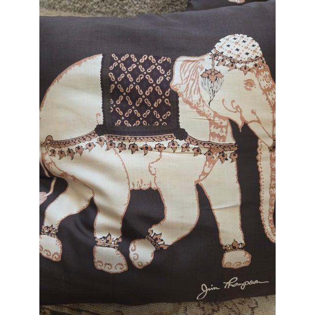 Indian Jim Thompson Silk Elephant Pillows - A Pair For Sale - Image 3 of 9