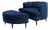 Mid Century Half Moon Lounge Chair & Ottoman After Adrian Pearsall Satellite Havana Knoll Fabric For Sale
