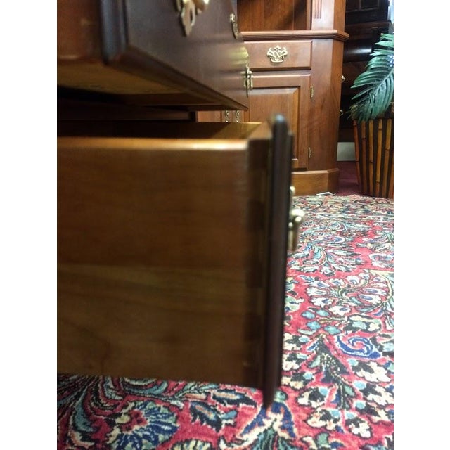 Item: Vintage Ethan Allen Server in Cherry Wood. Age & Condition: Circa 1990. Refinished condition. Dimensions: 40 (64″...