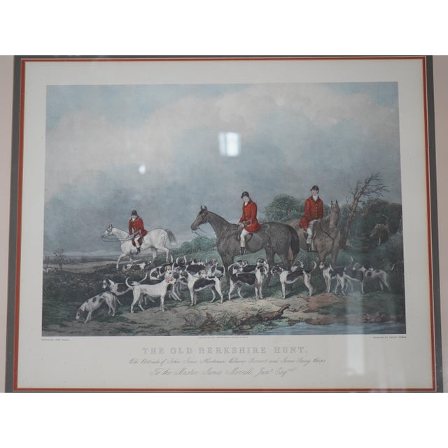 Traditional Vintage Framed Engraving Print of Horses & Dogs Hunt Scene For Sale - Image 3 of 12
