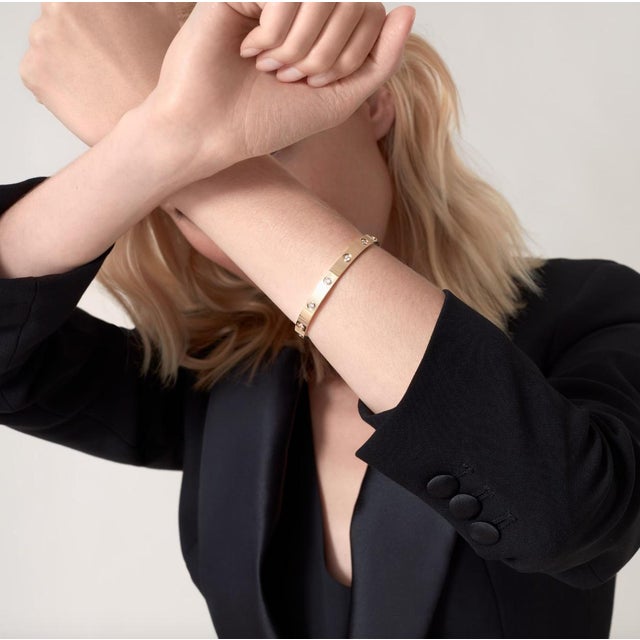 Cartier Cartier, Love Diamond Classic Model Bangle Bracelet For Sale - Image 4 of 8