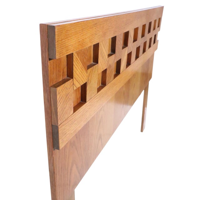 Lane Staccato Brutalist Full Size Headboard c.1970's For Sale - Image 13 of 14