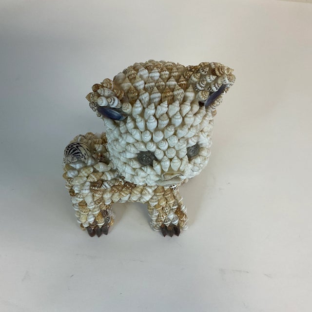 Mid-Century Boho Coastal Chic Trompe L’Oeil Seashell Cat Figurine For Sale - Image 12 of 12