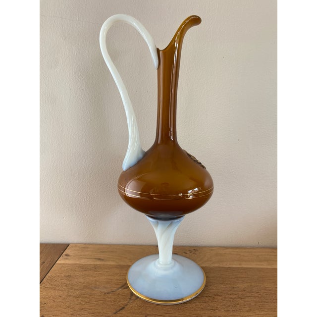 Large Opaline Glass Pitcher, Italy, 1950s For Sale - Image 16 of 17