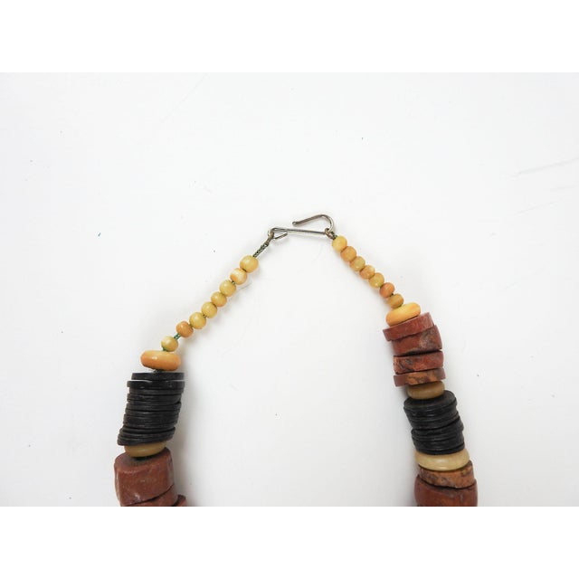 Vintage 1990s Artist Made Tribal Bauxite Pottery Beaded Necklace For Sale In Seattle - Image 6 of 7