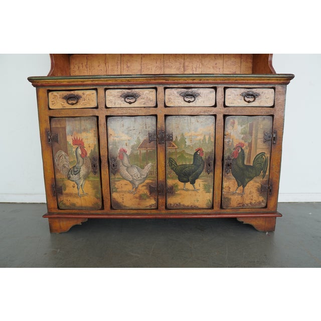 Brown Antique European Painted Country Cupboard For Sale - Image 8 of 18