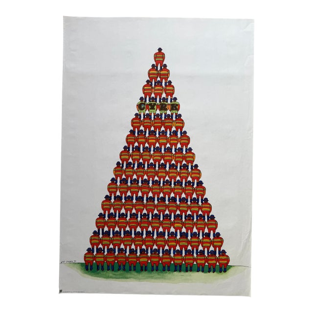 Jan Sawka (1946–2012), Cyrk Pyramid of Acrobats, 1975, Vintage Poster, Printed in Poland For Sale