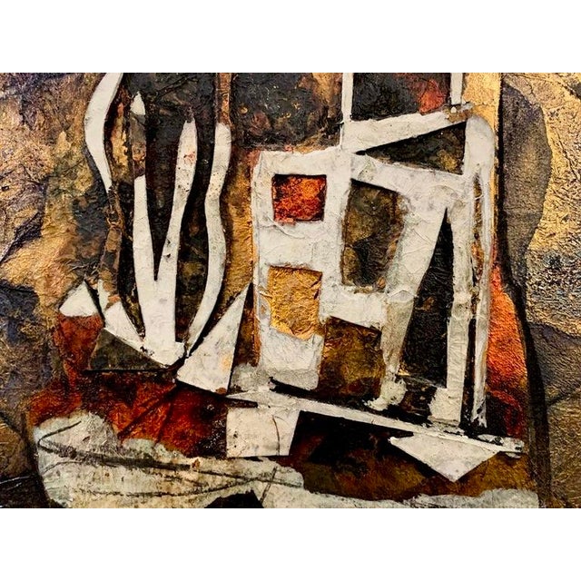 Andrea Stella "Tales of Millers" Gold Leaf Oil Mixed Media Painting, Figurative, Italian Contemporary Art, 2010 For Sale In Monterey, CA - Image 6 of 11
