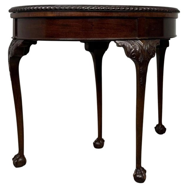 20th Century Edwardian English Mahogany Demi-Lune Card Table, 1890s For Sale - Image 13 of 13