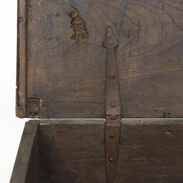 Brown Large Antique Rustic Farmhouse Chest, 1700s For Sale - Image 8 of 16
