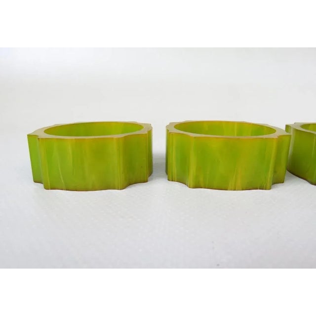 Art Deco Catalin Napkin Rings in Green Amber, Set of 6 For Sale - Image 13 of 18
