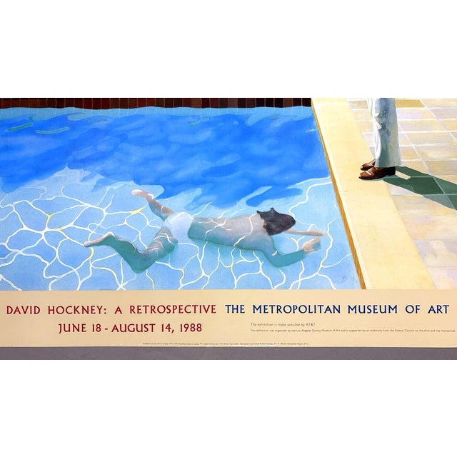 1980s David Hockney Portrait of an Artist (Pool With Two Figures) Original 1988 Retrospective the Metropolitan Museum of Art Poster For Sale - Image 5 of 11