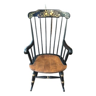 Vintage Hand-Painted Windsor Hitchcock Style Rocking Chair For Sale