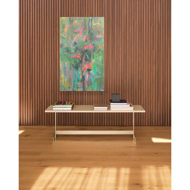 Textile "Wild Roses" by Trixie Pitts Large Abstract Oil Painting For Sale - Image 7 of 10