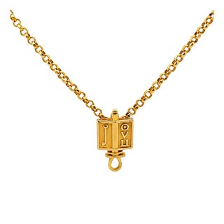 Vintage 10k Yellow Gold Pi Lambda Theta Honor Society Book Pendant Necklace For Sale