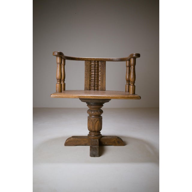 Oak Swivel Armchair, 1910s For Sale - Image 6 of 15