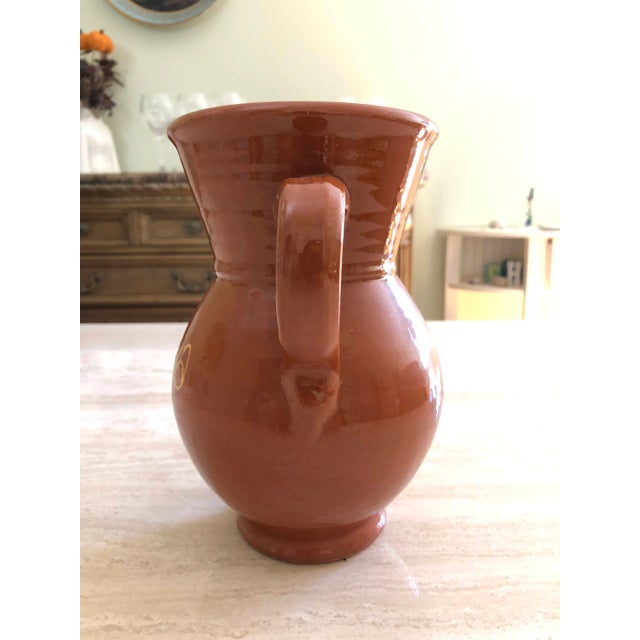Mexican Contemporary Studio Pottery Glazed Terra Cotta Sangria Pitcher For Sale - Image 3 of 10