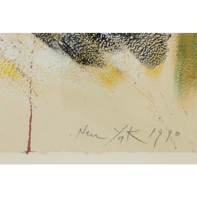 1990s Perez Celis New York 1990 Signed Painting on Paper Abstract Expressionism Framed For Sale - Image 5 of 8