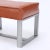 2010s Pair of Chrome and Leather Covered Stools or Benches For Sale - Image 5 of 6