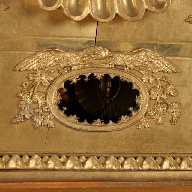 Gilded Wooden Wall Clock For Sale - Image 5 of 12