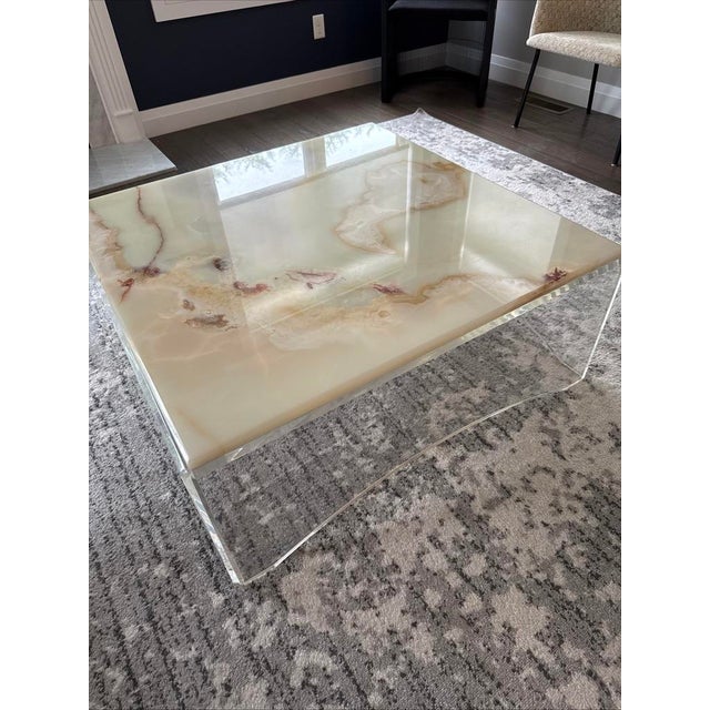 1970s Attributed to Vladimir Kagan "Jessica" Onyx Lucite Cocktail Coffee Table For Sale In New York - Image 6 of 8
